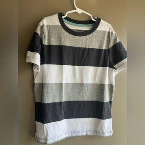 Old Navy Kids Striped Tee in Black, Gray, and White